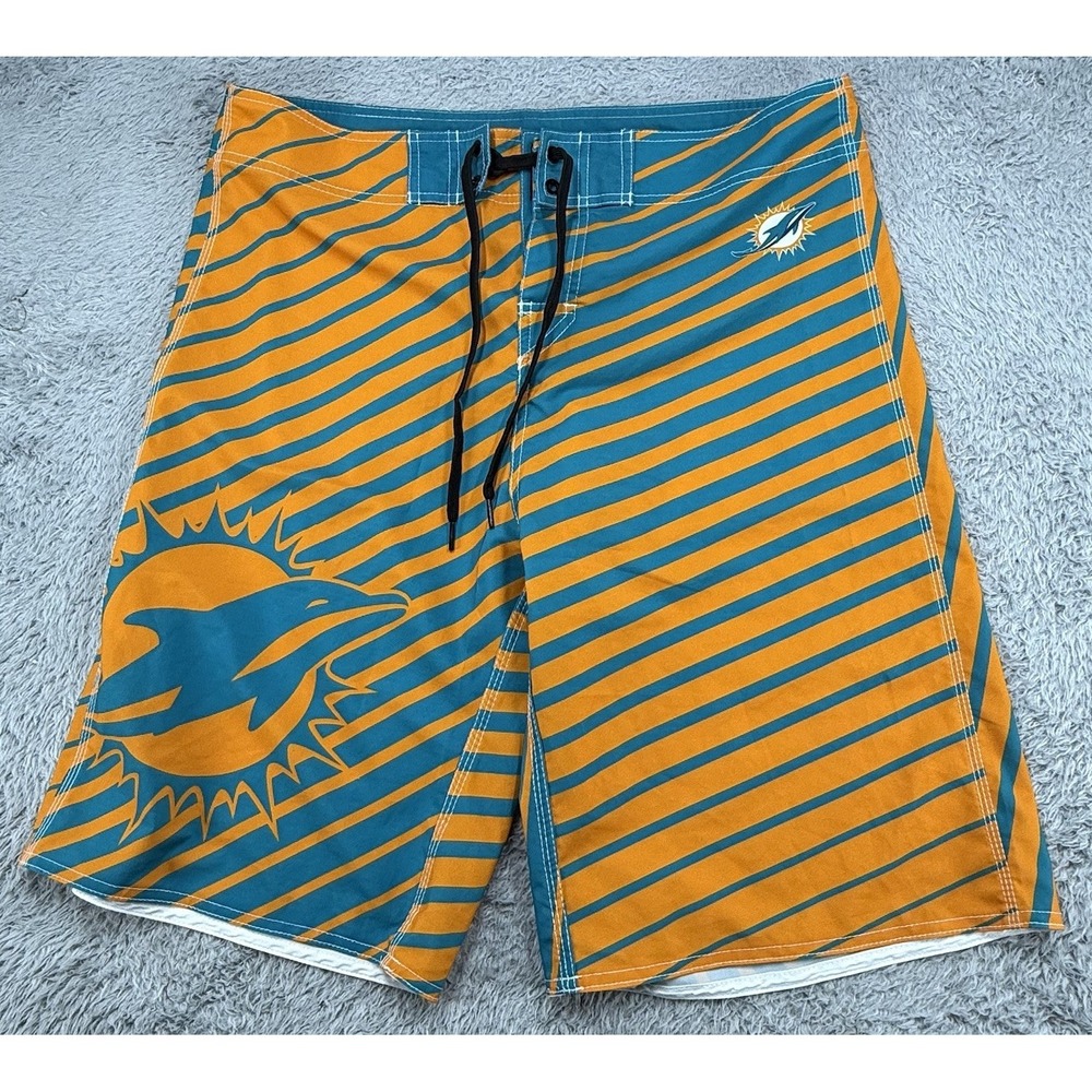 Team Apparel Miami Dolphins Board Shorts ‎ NFL Football Shorts Men's 36